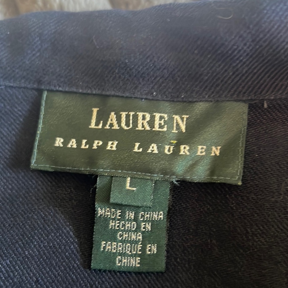 Ralph Lauren utility linen navy blue jacket sz large - Picture 5 of 10